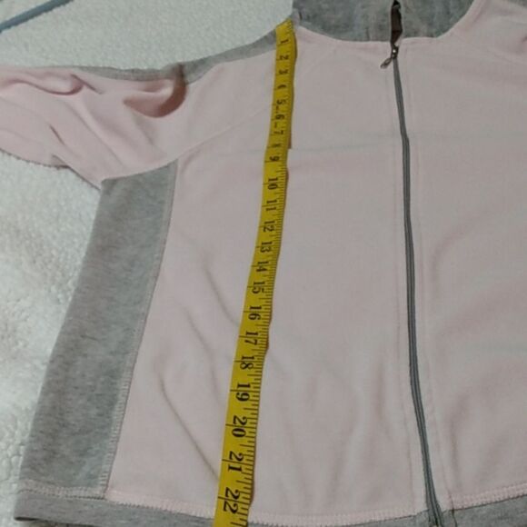 Hot Cotton By Marc-Ware Pink and Gray Fleece Jacket W/ Hood - Picture 12 of 15